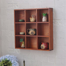 Load image into Gallery viewer, Nordic Solid Wood Storage Rack Wall-mounted Bookshelf 16 Grids Wooden Wall Shelf Creative Bedroom Living Room Metope Bookcase