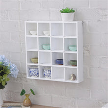Load image into Gallery viewer, Nordic Solid Wood Storage Rack Wall-mounted Bookshelf 16 Grids Wooden Wall Shelf Creative Bedroom Living Room Metope Bookcase