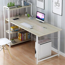 Load image into Gallery viewer, Mrosaa Upgraded Computer Laptop Desk 47" Modern Style Computer Desk with 4 Tiers Bookshelf for Home Office Studying Living Room