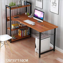 Load image into Gallery viewer, Mrosaa Upgraded Computer Laptop Desk 47" Modern Style Computer Desk with 4 Tiers Bookshelf for Home Office Studying Living Room