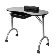 Load image into Gallery viewer, Portable MDF Manicure Table with Arm Rest &amp; Drawer Salon Spa Nail Equipment White
