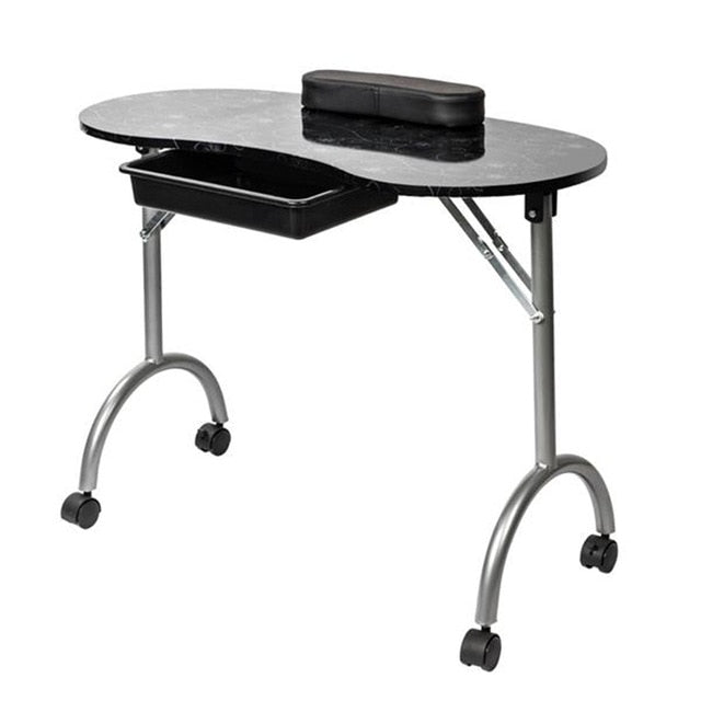 Portable MDF Manicure Table with Arm Rest & Drawer Salon Spa Nail Equipment White