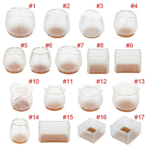 10pcs Silicone Rectangle Square Round Chair Leg Caps Feet Pads Furniture Table Covers Wood Floor Protectors   SDF-SHIP