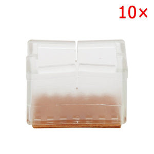 10pcs Silicone Rectangle Square Round Chair Leg Caps Feet Pads Furniture Table Covers Wood Floor Protectors   SDF-SHIP