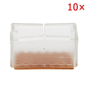 10pcs Silicone Rectangle Square Round Chair Leg Caps Feet Pads Furniture Table Covers Wood Floor Protectors   SDF-SHIP